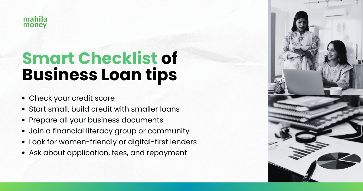 business loan tips for women